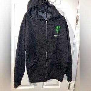 Monster Energy full-zip hoodie dark gray men’s L